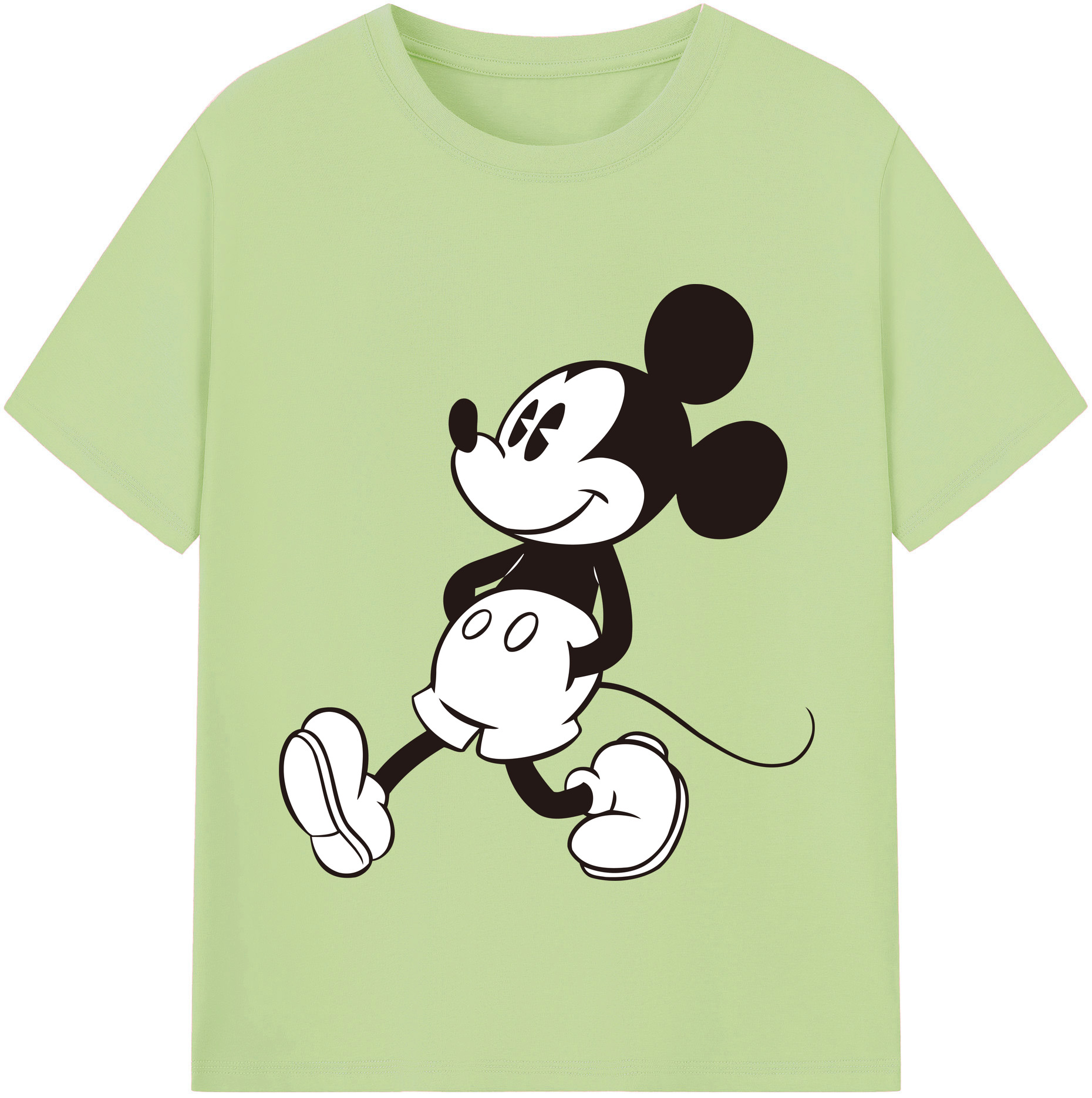 （画像用） ミッキーマウス Mickey Mouse 綿100％半袖Tシャツ（フロントプリント）